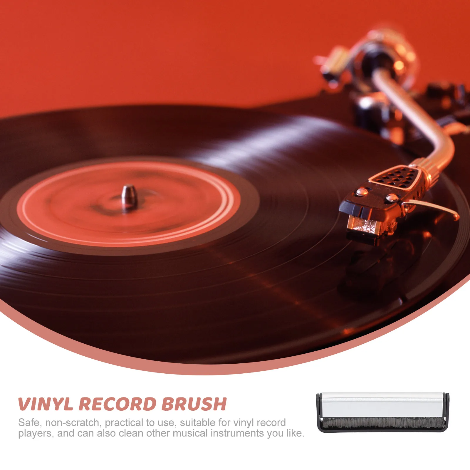 

Vinyl Record Cleaning Brush Anti Static Dust Fiber Soft Bristles Turntable Maintenance Tool For Record