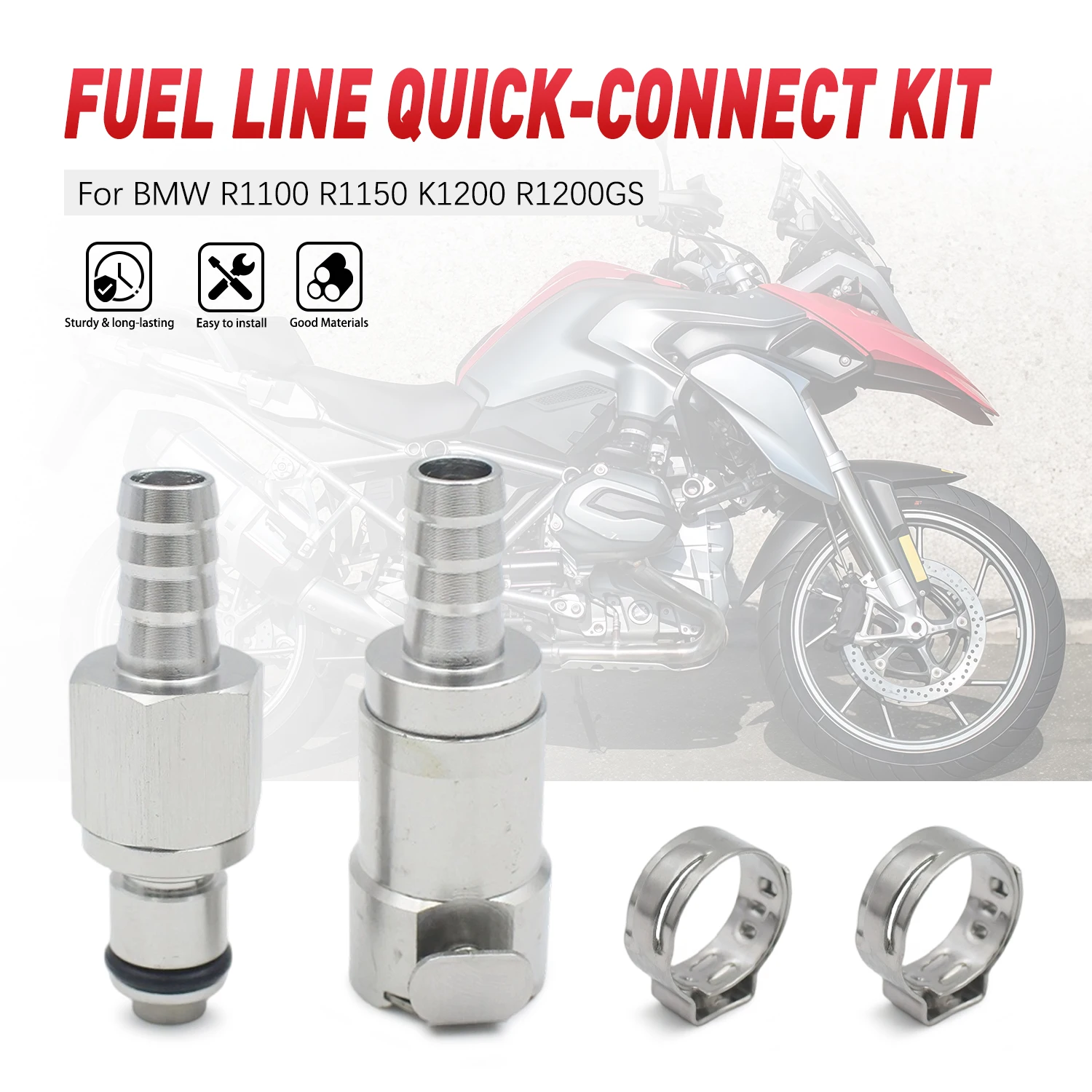 For BMW R1100 R1150 K1200 R1200GS Fuel Line Quick Disconnects Couplings Set Fuel pipe quick release connector set Motorcycle