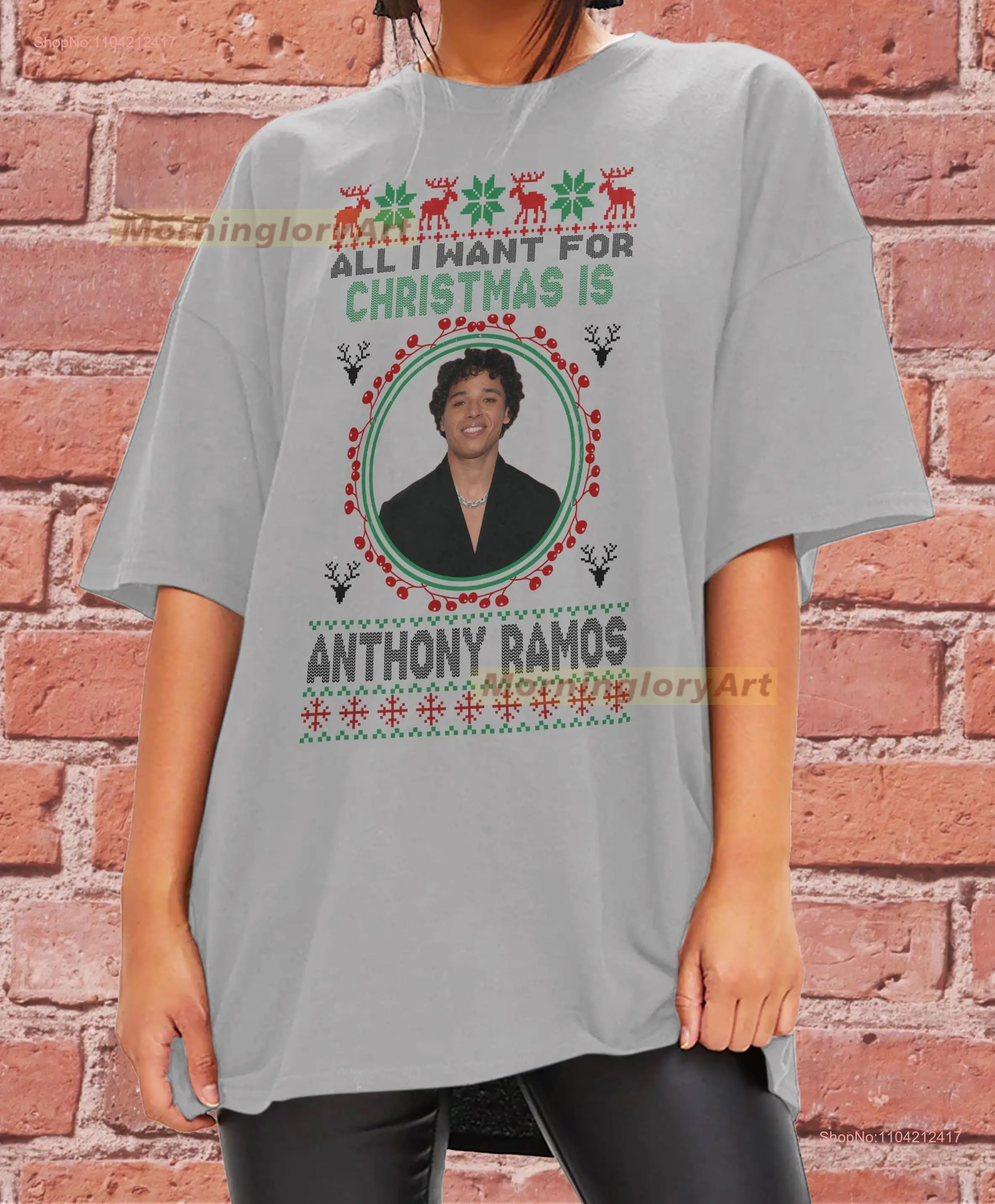 Anthony Ramos T Shirt All I want For Christmas is SweaT Sweater Cotton Clothing long or short sleeves