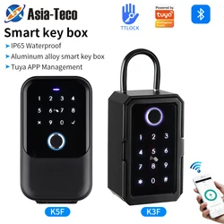 Support Tuya App/TLOCK Password Fingerprint Lock Bluetooth Application Unlocking Key Storage Smart Lock Box Apartment Home Use