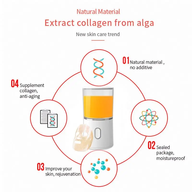 32PC Face Mask Machine Collagen Capsules for Full Automation DIY Fruit Vegetable Facial Care Mask Maker Beauty Capsules Tablet