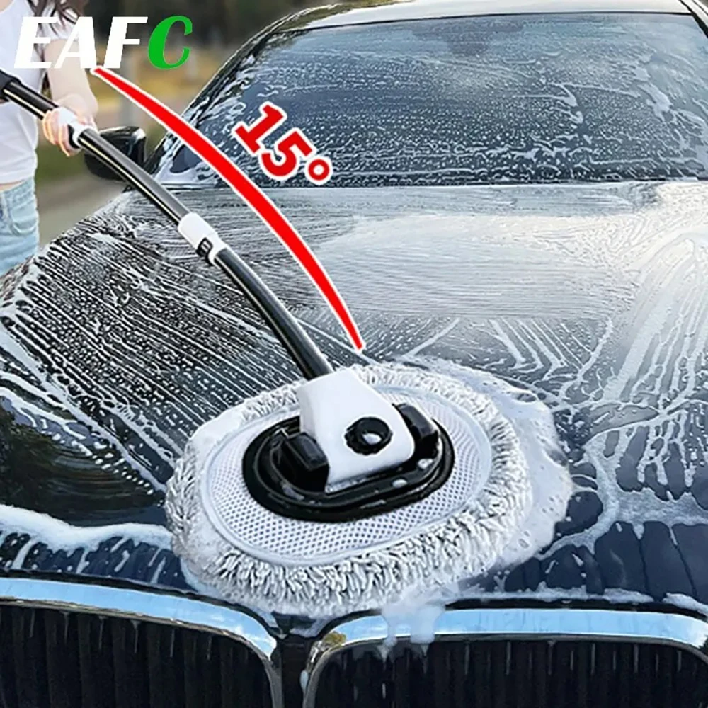 EAFC Brosse de lavage et de nettoyage automobile, balai télescopique à long manche en chenille à poils doux, pour le nettoyage des vitres, accessoires auto, emballage amélioré