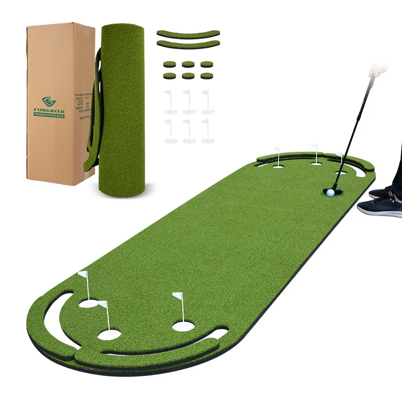 

Golf Putting Green Portable Fun Games Golf Green Home Golf Putting Mats Indoor Putting Practice Trainer 100*330cm
