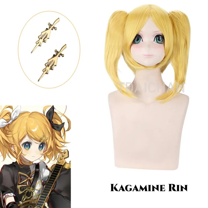 2026-ボーカロイド-リン-メルトダウン-ヘアアクセサリーセット-ゴールドポニーテールウィッグ-剣型クリップ-アニメコン-ハロウィン-1-1-レプリカウィッグキャップ