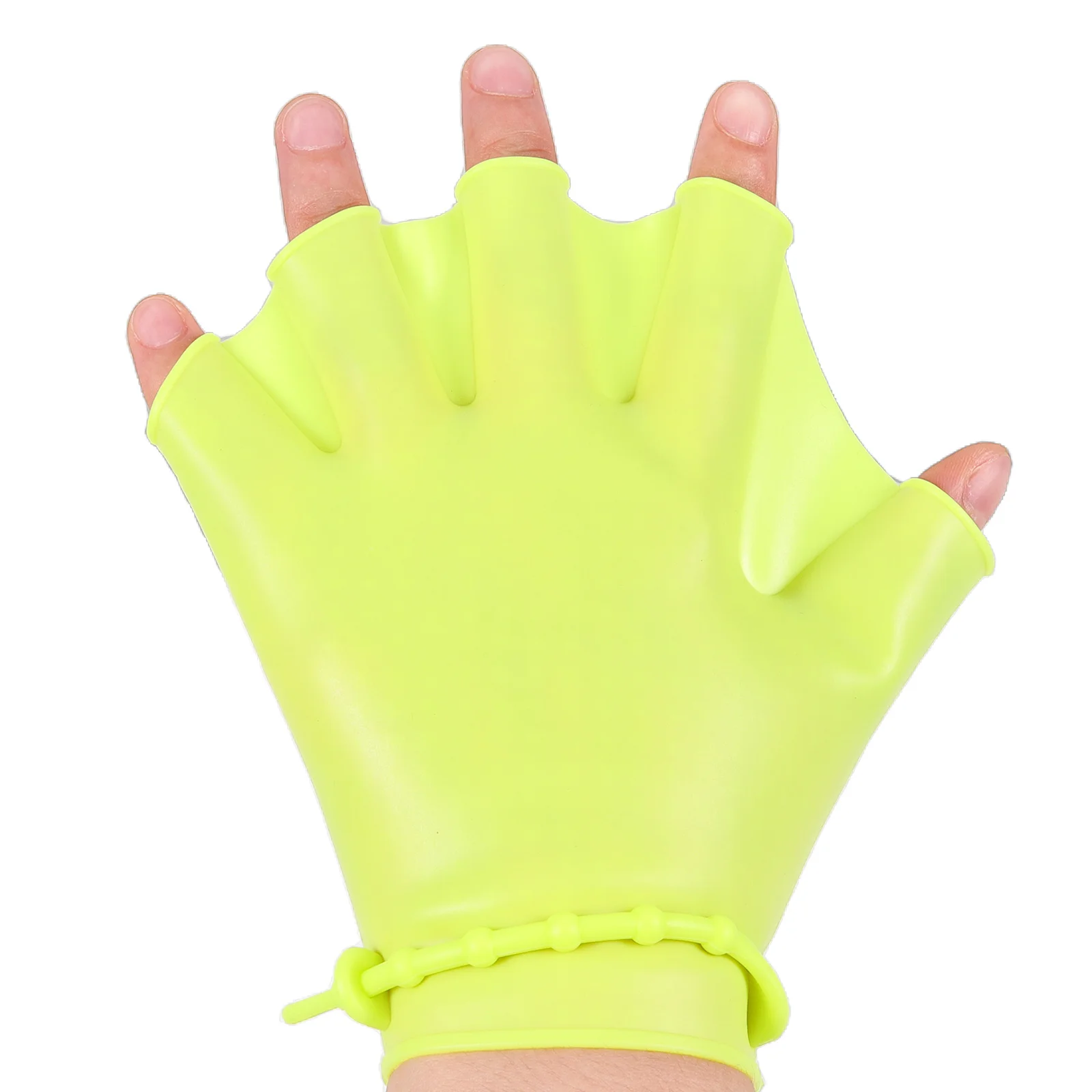 

2pcs Swim Paddles Swimming Pool Gloves Silicone Material Adjustable Wrist Strap Strong Adhesive Webbed Diving Auxiliary