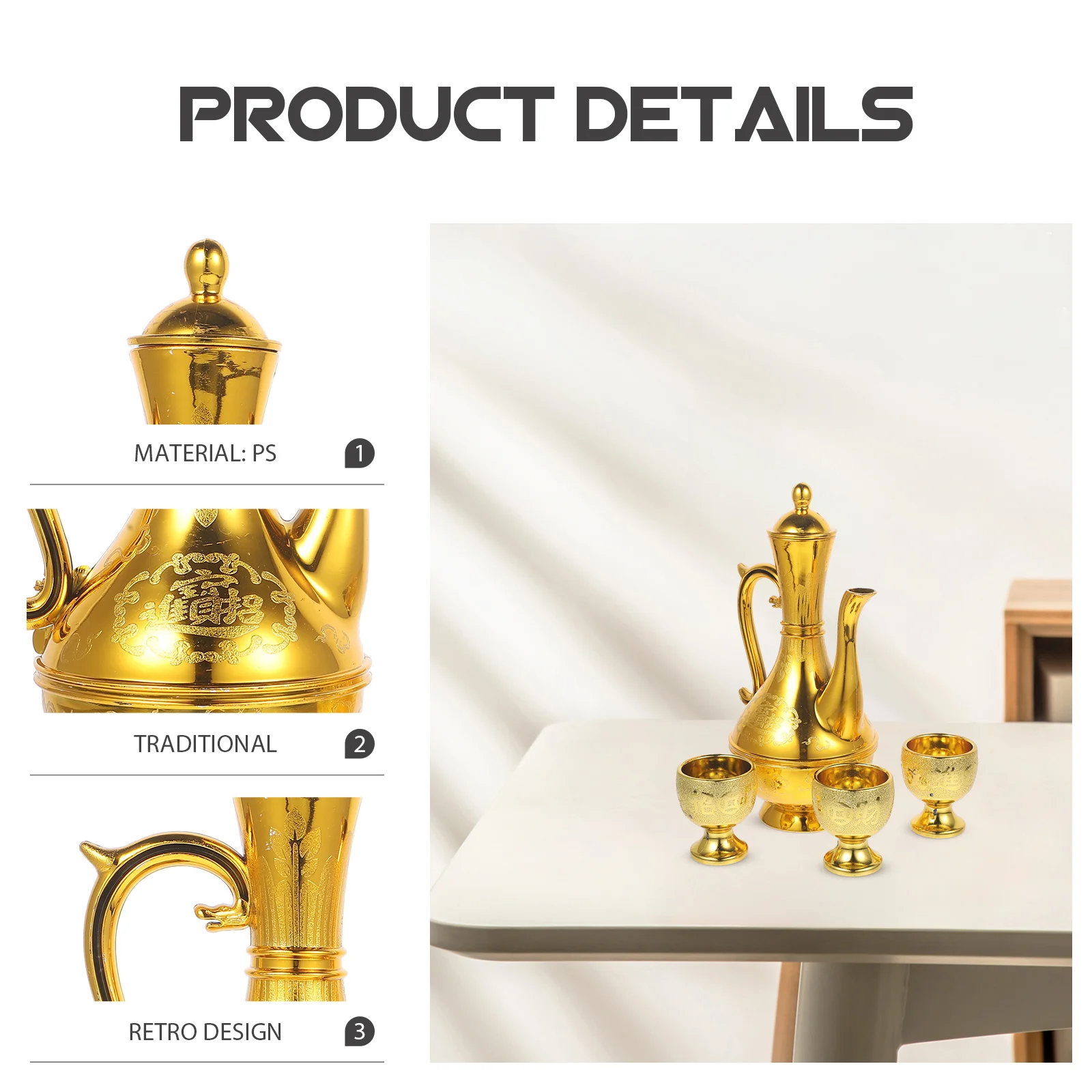 

1Set Buddhist Offering Cup Vintage Ritual Sacrifice Cups Retro Kettle for Temple Worship Meditation Home Decor Buddhist Supply