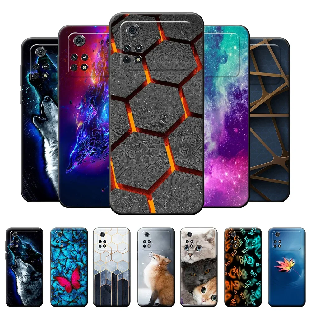 For Poco X4 Pro 5G Case Poco M4 Pro Cool Painted Cover Soft Silicon TPU Bumper For Xiaomi Poco M4 Pro 4G 5G Fundas Capa Coque