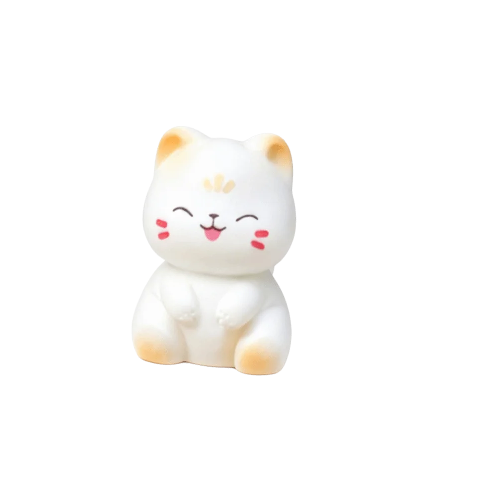 DIY Wealth Cat Model Cartoon Animal Figurine Kawaii Animal Ornaments Resin Material Mini Resin Crafts Cat Figurine Home Decor
