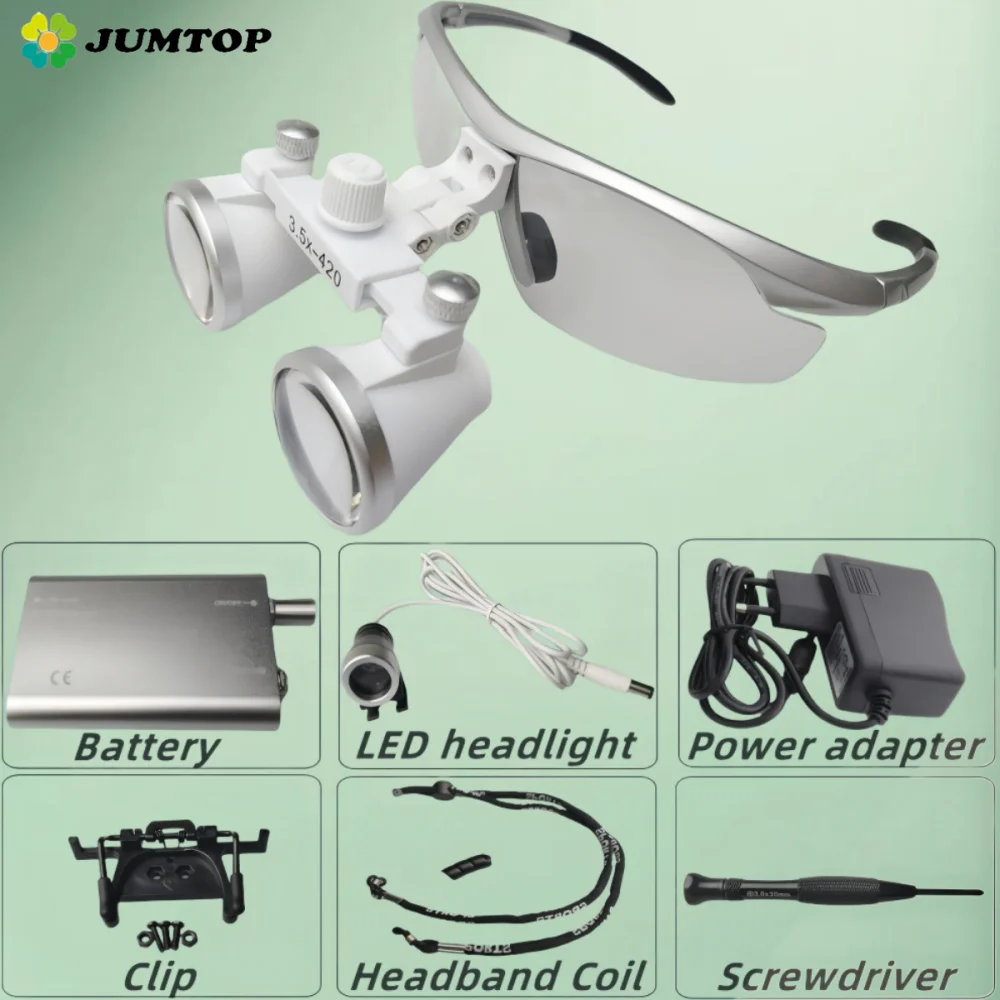 

3,5-кратная стоматологическая лупа, бинокулярная лупа, сверхлегкая рабочая расстояние 320-420 мм, стоматологические увеличительные стекла