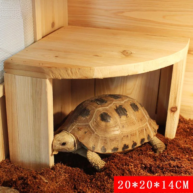 

Extra Large Resin Turtle Suthing Platform Wooden Hideout for Reptiles Land Turtles Lizards Lions Fi Tanks Decorations