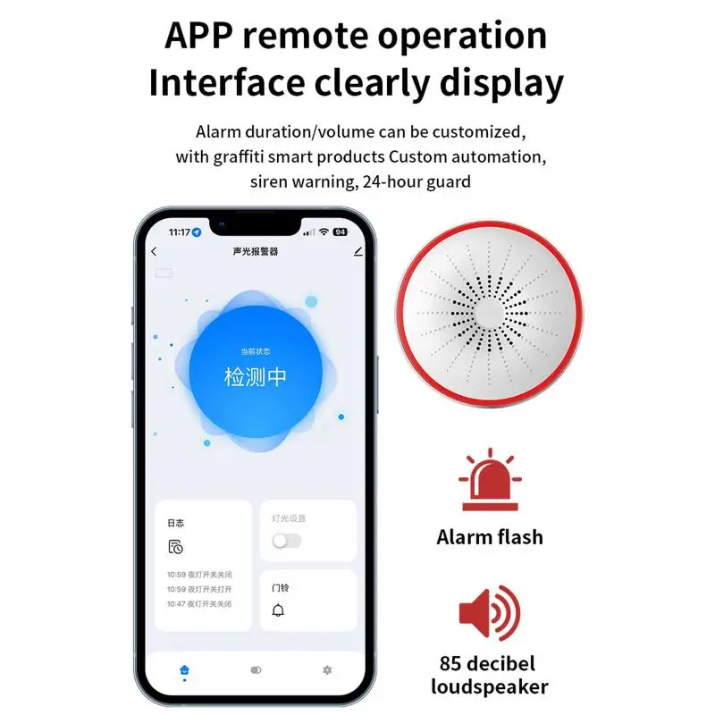 

WiFi Zigbee Smart Siren Alarm Security Sound & Light Sensor For Home Smart Life APP Control Alexa Google Assistant