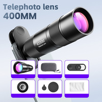 400MM Phone Telephoto Lens for Smarphone Zoom Lens with Universal Lens Clip Cleaning Cloth Storage Bag for Hiking Camping