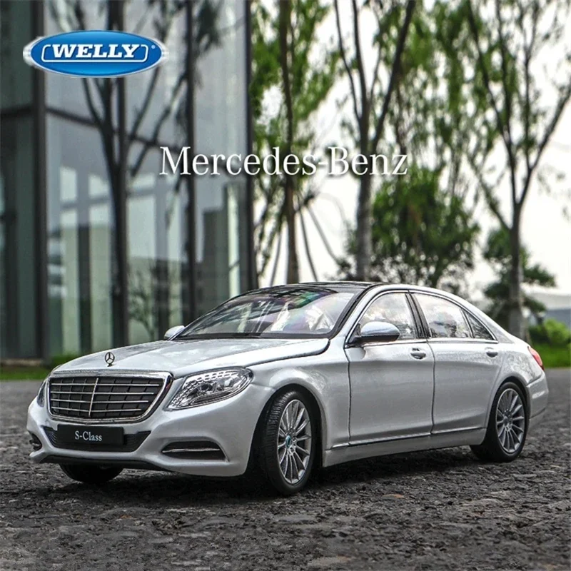 1:24 WELLY Mercedes Benz S-Class  Alloy Car Diecast Model Metal Toy Vehicle Car Model Simulation Collection Kids Gifts Boys