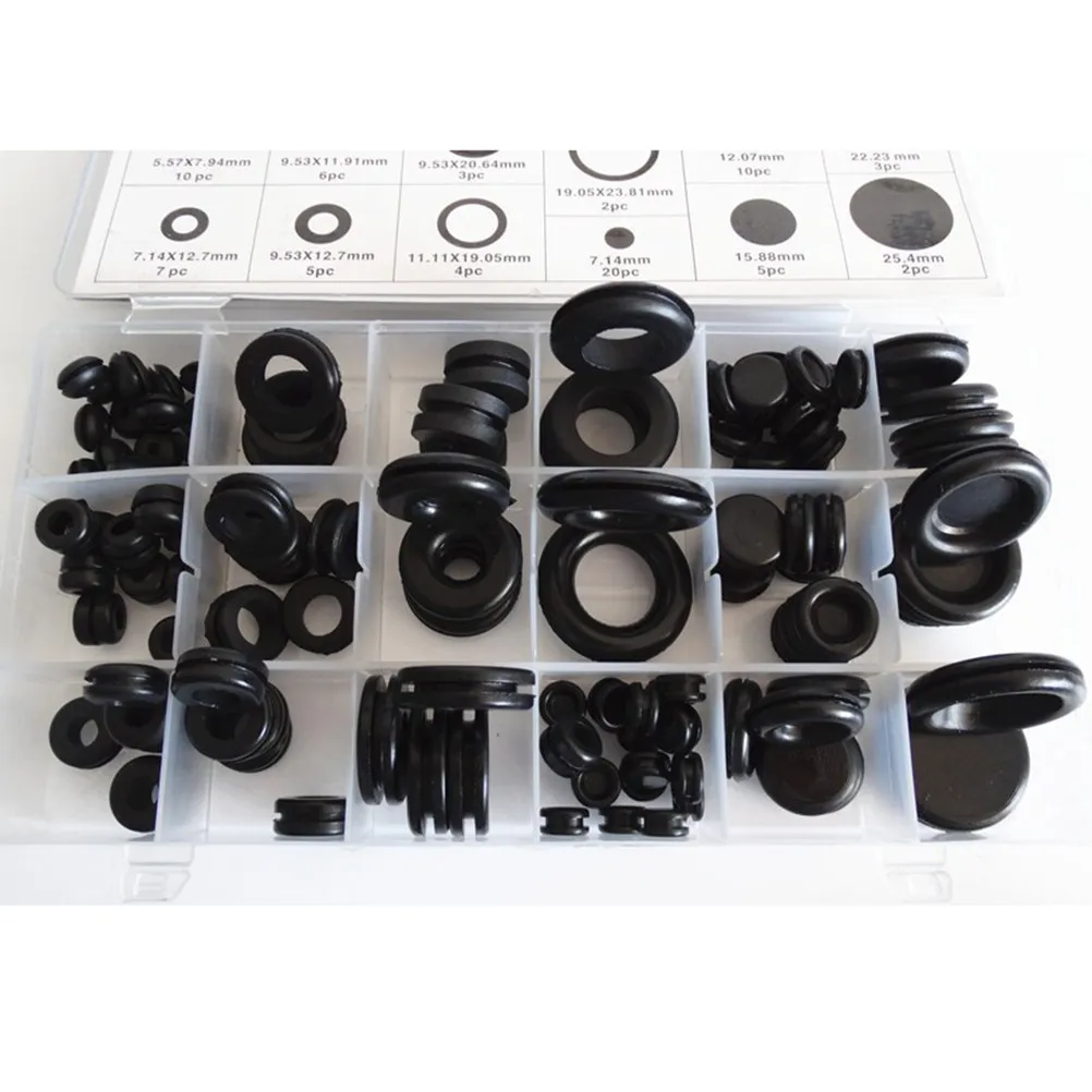 125 Piece O-Ring Sealing Gasket Rubber Assortment Set Automotive Marine Rv Wiring Protection Rubber O-Ring Sealing Gasket