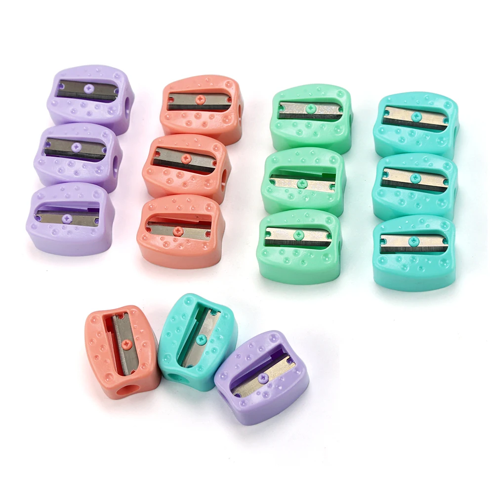 48pcs canister Macaron color single-hole screwless craft pencil sharpener, easy to roll and durable.