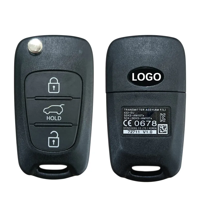 CN051147 OEM PN 95430-2K211 For Kia Soul 2008+ Flip Remote 3 Buttons SEKS-AM10TX 433MHz  95430-2K201