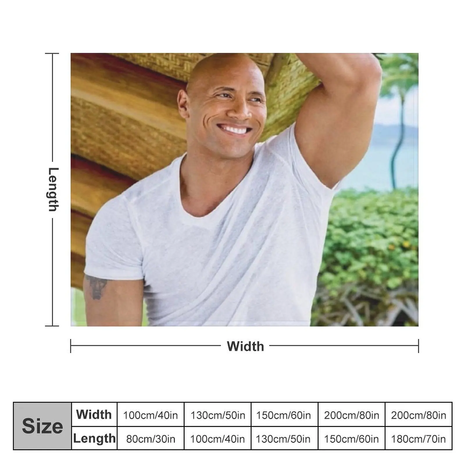 dwayne johnson Throw Blanket Bed manga Personalized Gift Blankets