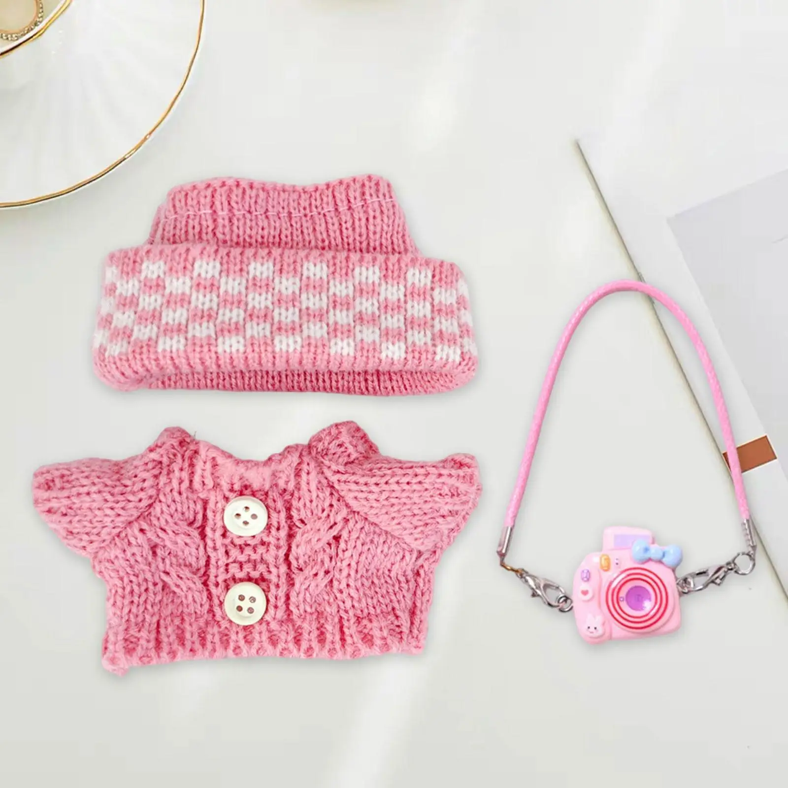 Mini Dolls Clothes Soft Clothing Dress Toys Fashion Decor Costume Sweater and Headwear DIY Supplies Cosplay Gifts Birthday