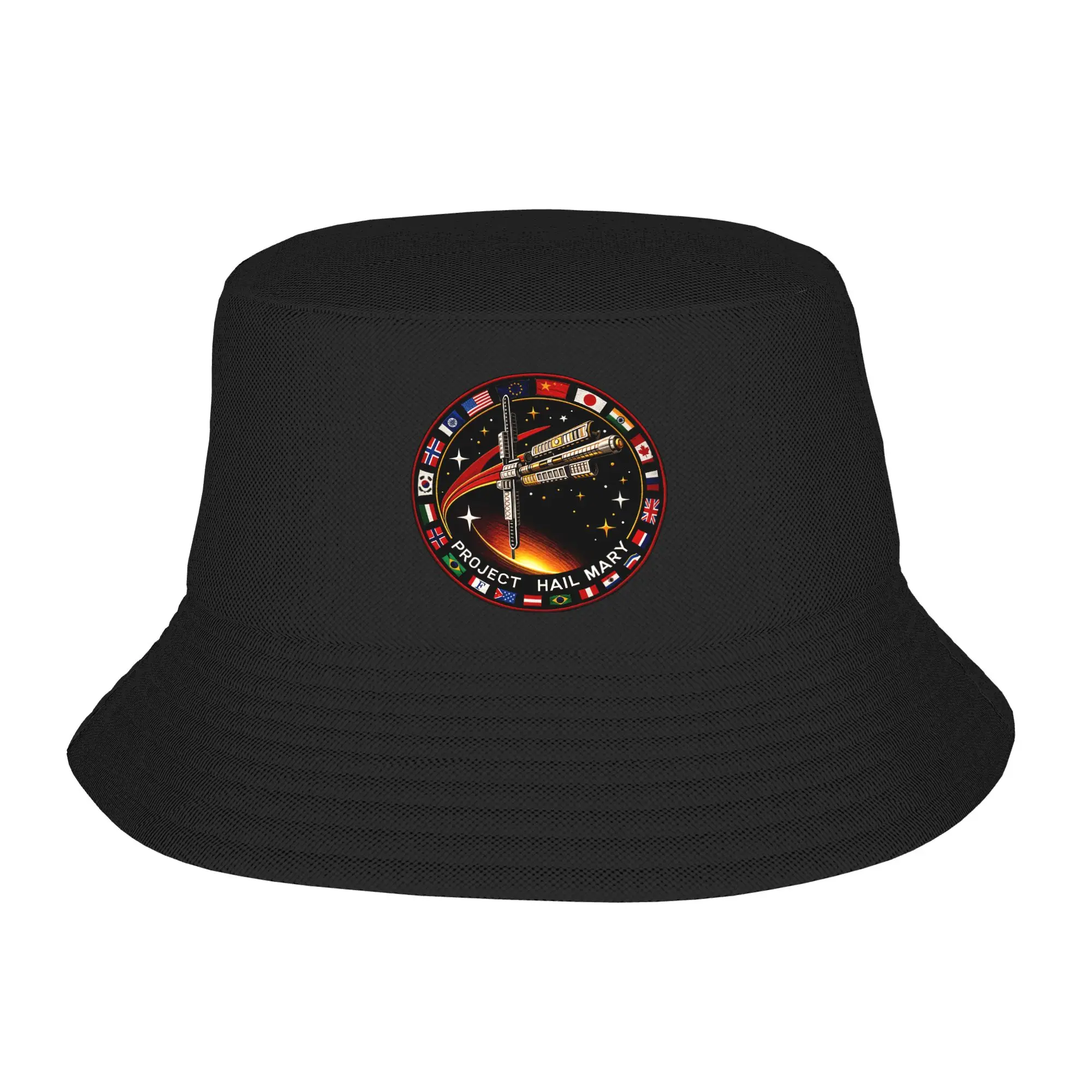 Project Hail Mary Space Mission Patch Bucket Hat  Street Style Fisherman Caps For Unisex Classic Beach Travel Sunscreen Hats