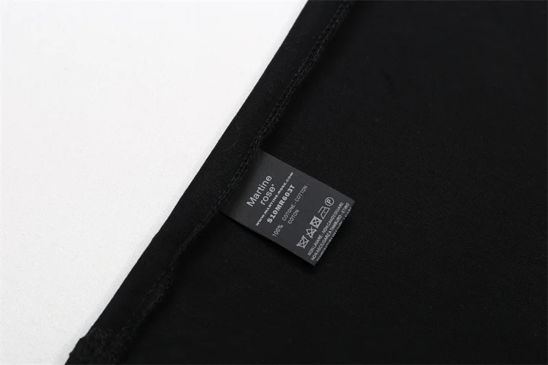 Simple Black Martine Rose T-shirt Casual Loose Letter Printed Men Women Top Tee Sports Breathable Short Sleeved T-shirt