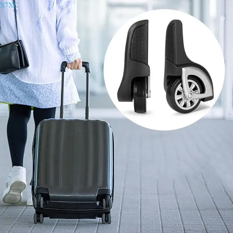 X7XC 1 Pair Travel Luggages Suitcase Replacement PVC Swivels Castors