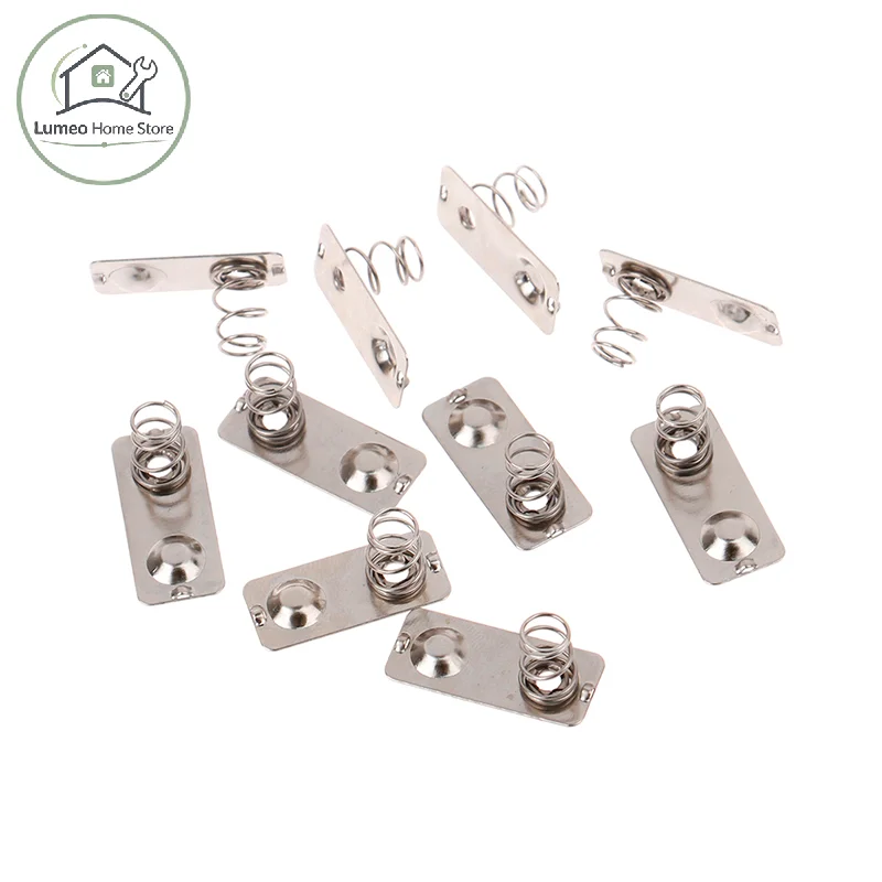 20pcs/ 21x9mm - + Replacement Metal Batteries Spring Contact Plate Silver Unidirectional Slot For AAA Battery Case