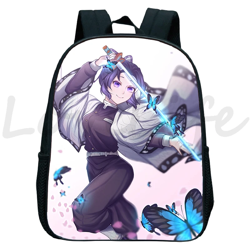 Demon Slayer:Kimetsu No Yaiba zaino borse da scuola per bambini Nezuko Kochou Shinobu Anime Bagpacks Kindergarten Bookbag Mochila