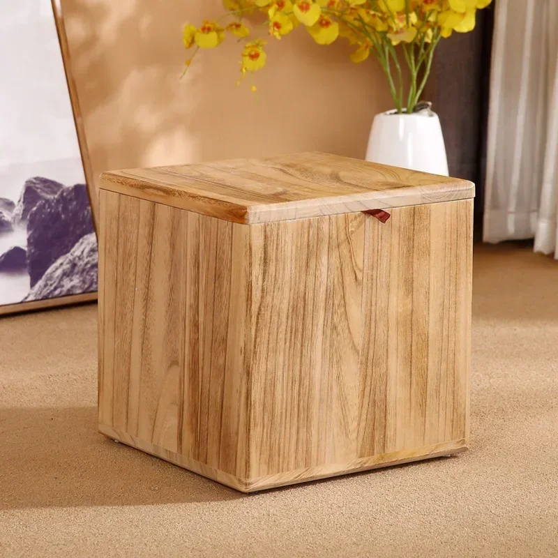 Vintage Shoe-Changing Stool– Solid Wood Bench, Entryway Chair, Vanity Seat, Portable Home Furniture