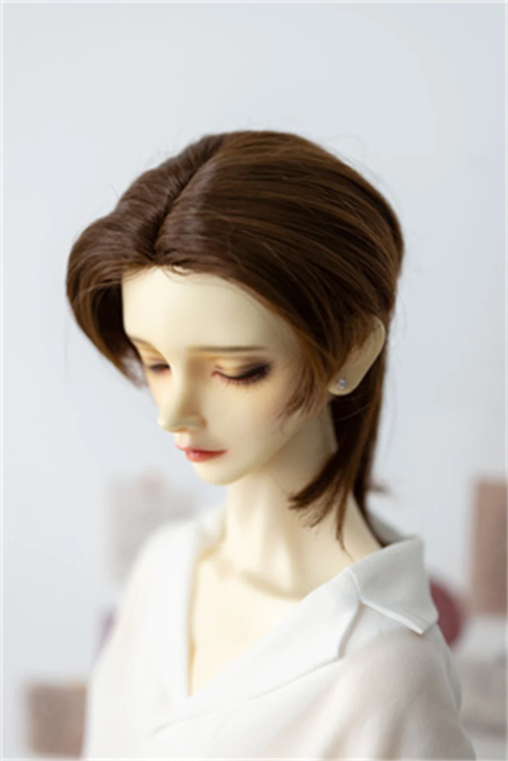 BJD Puppe Perücke 1/3 1/4 Hübsche weiche Milchseide Jungen Mädchen Spielzeug Goldene Geschenke Kurzes Haar Wolfsschwanz Tägliches Puppenzubehör (keine Puppen)