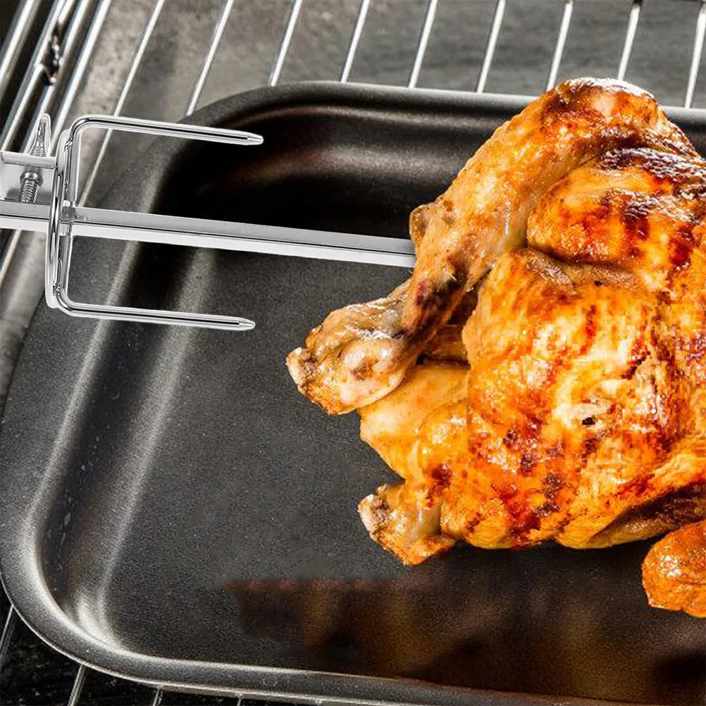 

Stainless Steel Rotating Chicken Fork Bbq Grilling Air Fryer Rotisserie Skewer Turkey Meat Roasting Fork Oven Roast Chicken