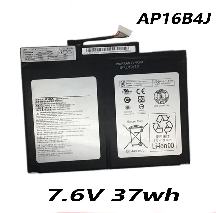 

AP16B4J 7.6V 37wh Laptop Battery For Acer Aspire Switch Alpha 12 SA5-27 Tablet