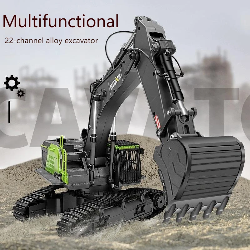 

Huina 1593 22-channel Multifunctional 1:14 Screw Drive Alloy Excavator Model Engineering Car Track Children's Toys Gift Gift