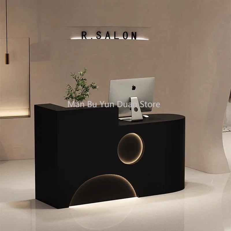 

Simple Modern Lacquered Reception Women's Clothing Beauty Counter Store Register Counter Balcao Pra Loja Beauty Salon Furniture