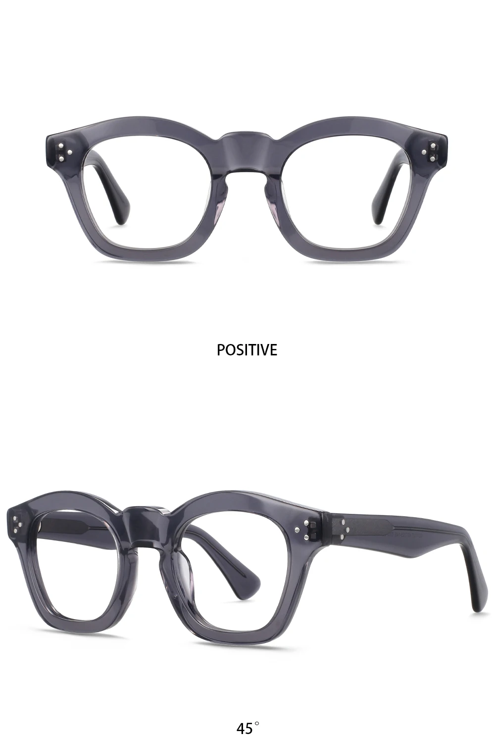 55352 Optische Brillengestelle für Herren und Damen, Vintage-Brille, Computer-Acetat-Brillengestell für Herren, klare Linse – Detail 13