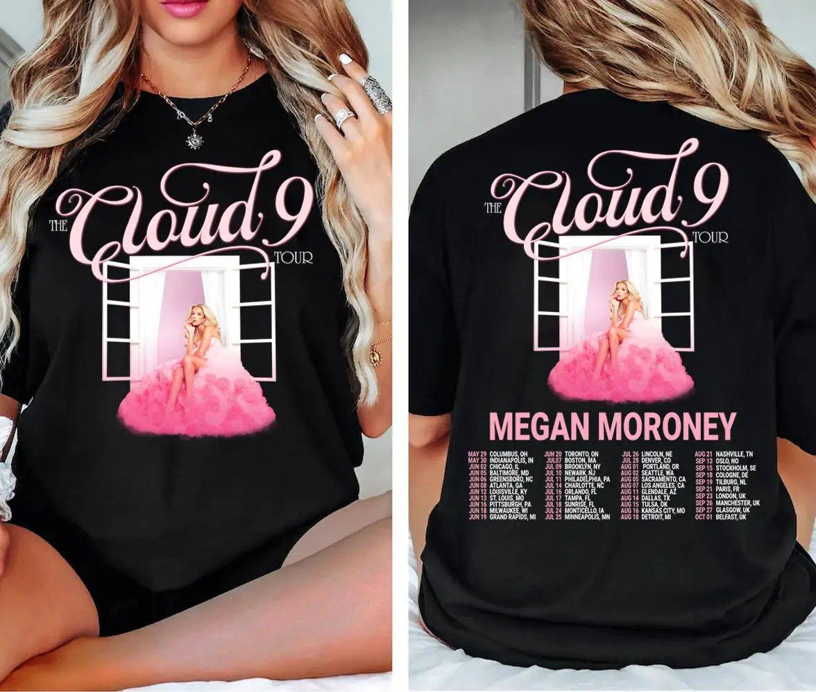 Vintage Megan Moroney Cloud 9 Tour Shirt, Pink Dress Graphic, Cloud 9 Tour Shirt, Pink Megan Moroney Music Album TShirt