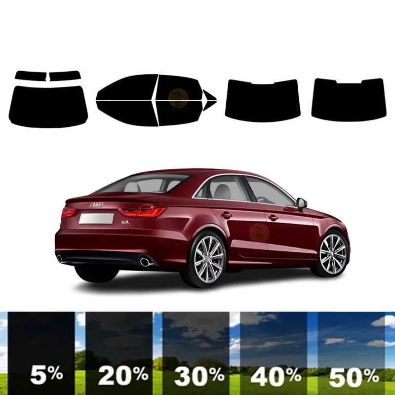 

precut Removable Window Tint Film For Car 100% UVR 5%-35%VLT Heat Insulation Carbon ﻿For AUDI A3 4 DR SEDAN 2014-2020