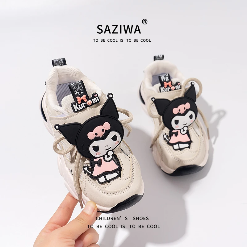 

Kuromi Anime Kawaii Sanrio Children Casual Shoes 2025 Spring Autumn Cute Children Hello Kitty Sports Breathable Sneakers Gifts