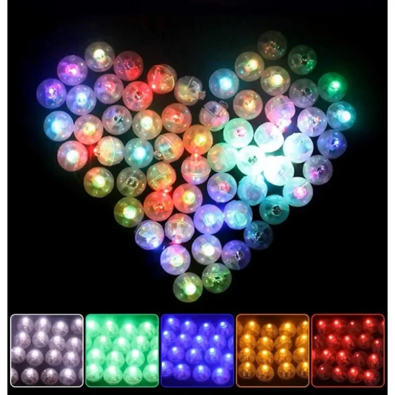 Luminous Tumbler Ball Lamp, Mini LED Balão Luz, Lanterna Piscando Colorida, Natal, Casamento, Decoração de Festa de Aniversário, 100 Pcs, 10Pcs