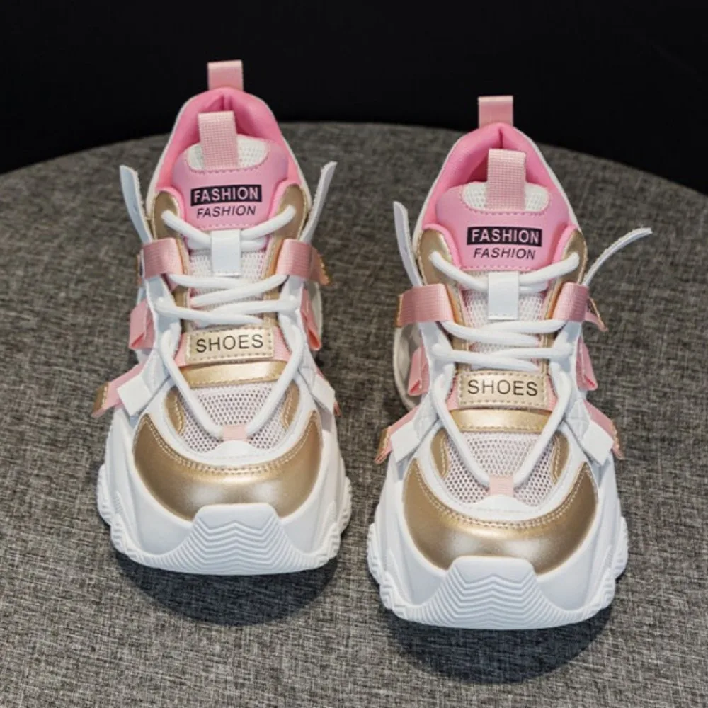 

Повседневная обувь на платформе, кожаная женская обувь, летняя дышащая внутренняя обувь, увеличивающая рост, спортивная обувь для отдыха, женские кроссовки