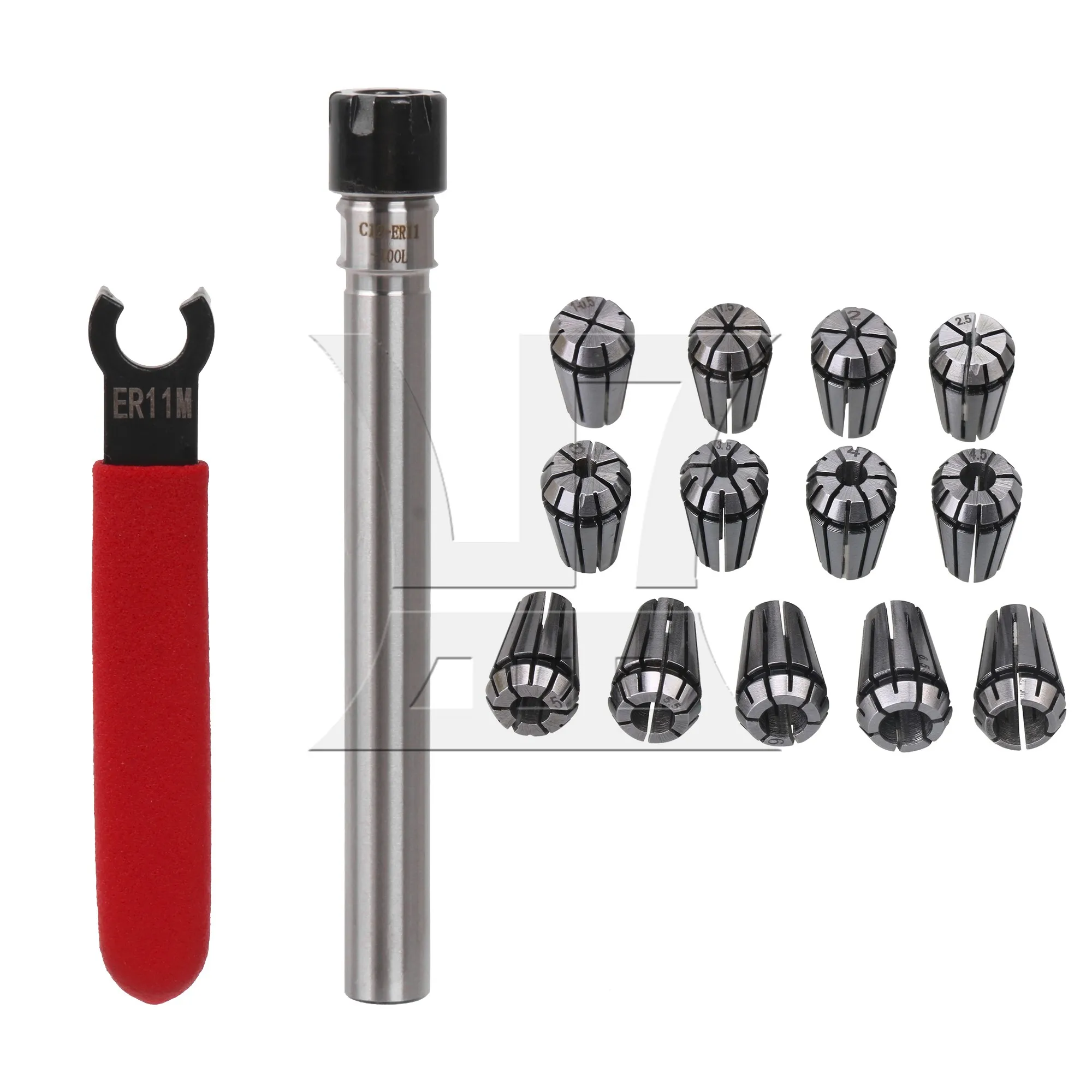 

Зажимной патрон CNBTR ER11 + прямой патрон C12-ER11M-100L с ключом