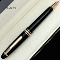 High Quality Luxury Pen MB Monte Black Resin Gold Silver Meisterstuck 145 Roller Ball Signature Fountain Pen Office Supplies