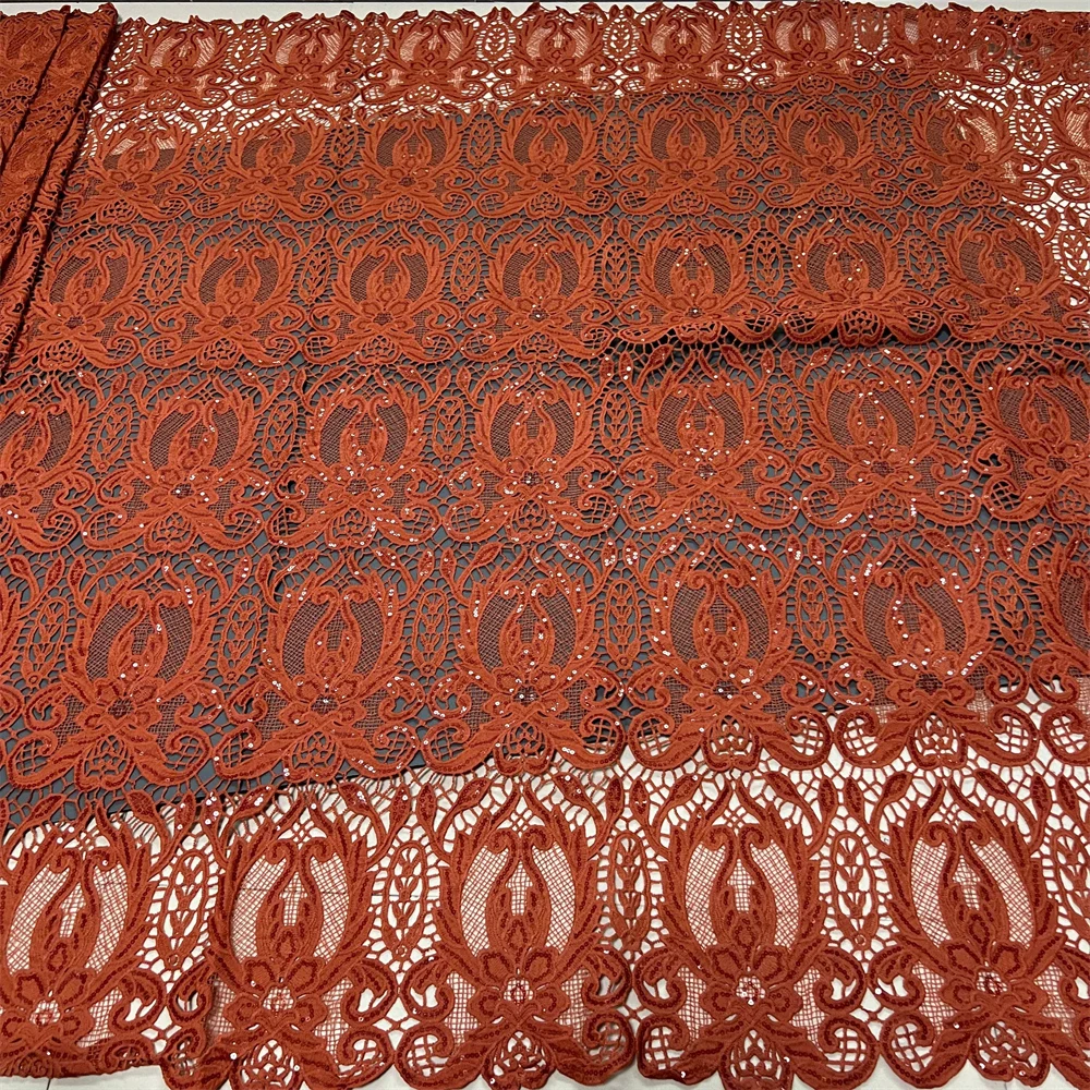 

2025High Quality African Nigerian Latest Tulle Lace Fabric With Embroidery Sewing Guipure Organza Prom Dresses Sequins5Yards