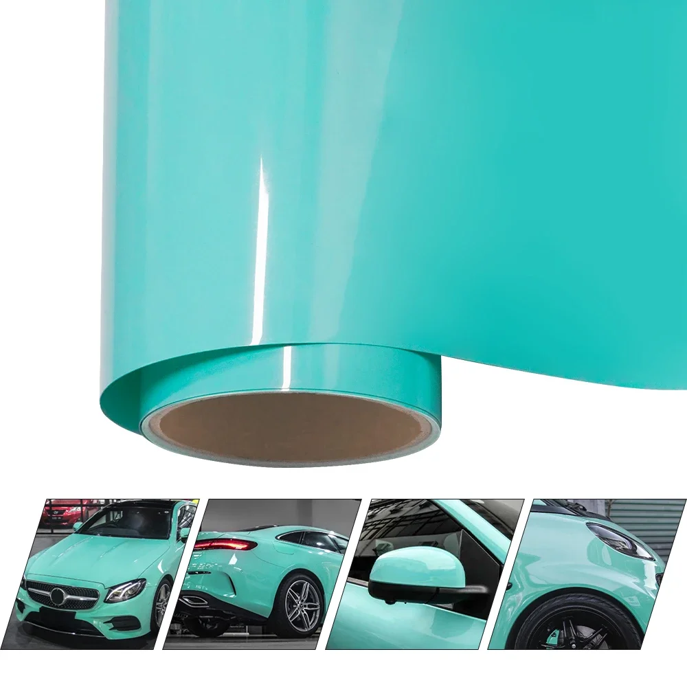 

Super Glossy Tiffan y Blue Vinyl Wrap Film Car Whole Body Sticker Roll Film Wrapping Decal For Vehicle Covering With Air Release