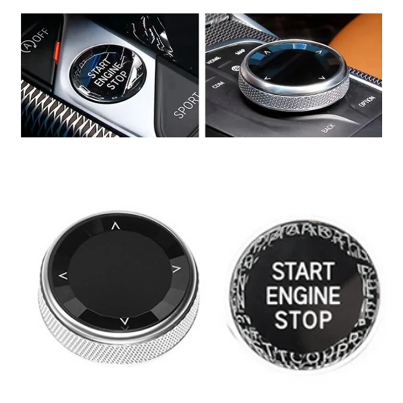 

A03Q-Car Crystal Gear Head Knob Lever Gear Head Lever With Central Control Knob For BMW 5 Series F Chassis 2014-2017