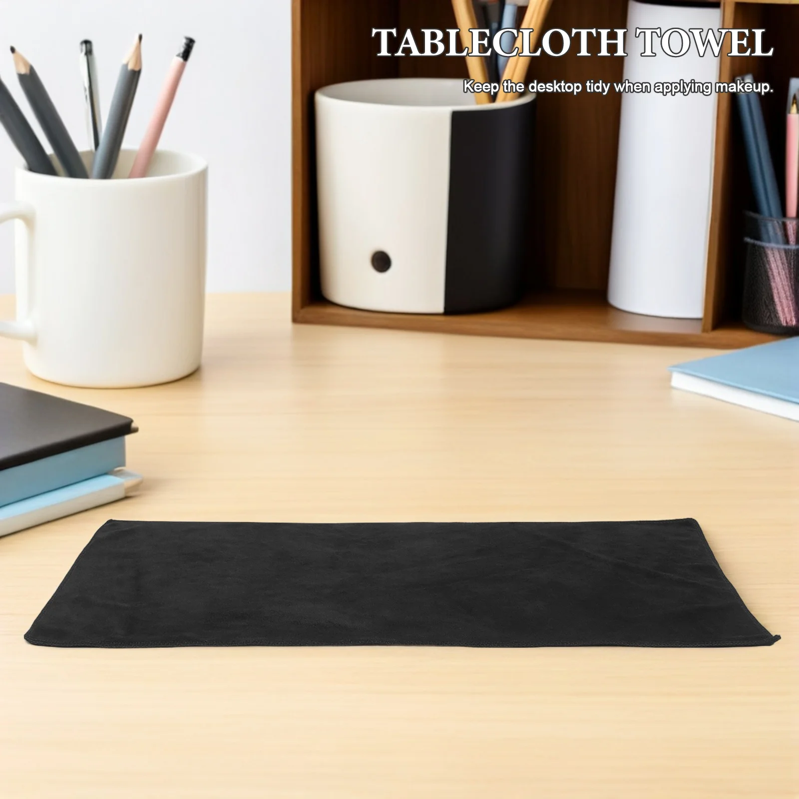 Table Cover Protector 23.6x12 Inch Black Rectangle Dressing Table Cover for Makeup Station Dining Room Desk Pad Protective Mat