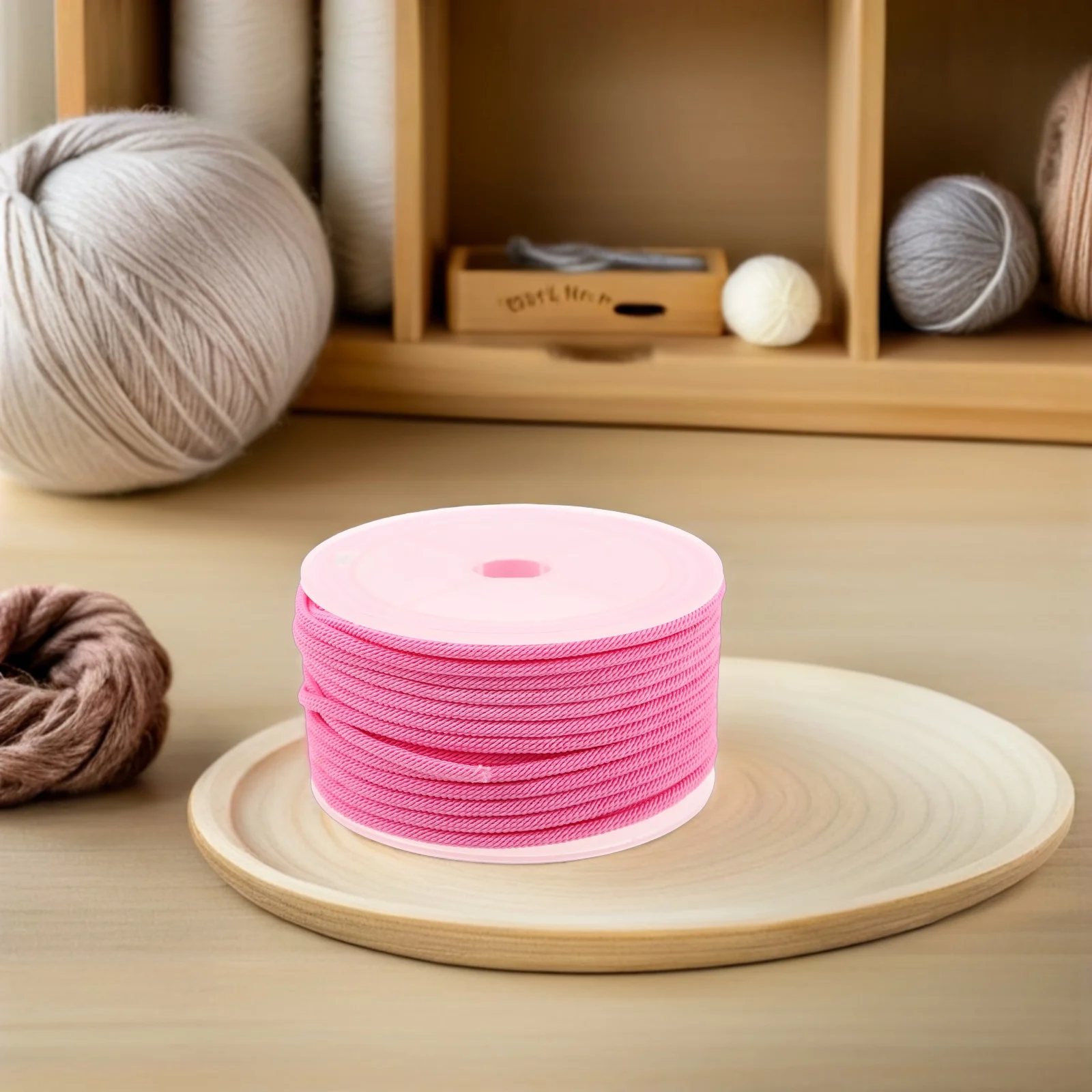 1 Roll Pink Braided Nylon Cord 2mm for Jewelry Making Crafting Beading Bracelets Necklace String for Macrame Bracelet Crafting
