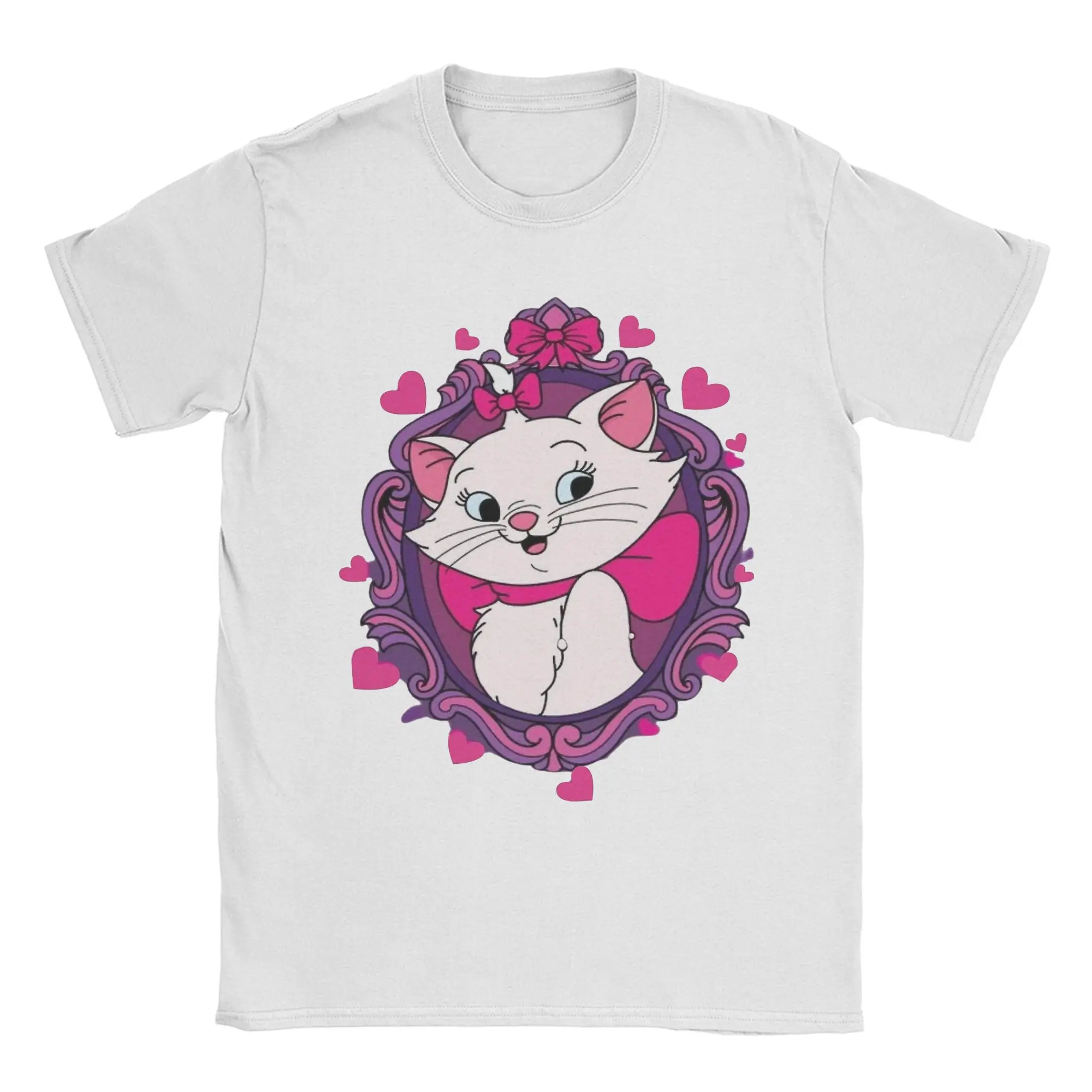 Marie Cat  Cute Kitty T Shirt for Men Women Pure Cotton Vintage T-Shirt O Neck Tee Shirt Short Sleeve Tops Gift Idea