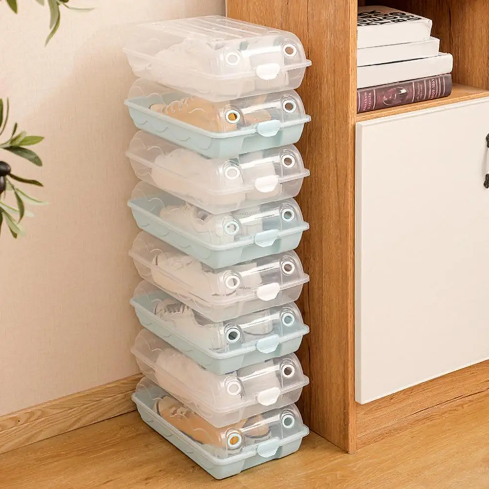 Heavy Duty Shoe Container Shoe Storage Box Stackable Shoe Storage Containers with Lids Ventilation Holes Organize Footwear Case