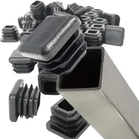 16pcs Black Square Plastic Pipe Plug Stopple Dust Plug Protective Cover Non-slip Mat Head End Cap Door Mat 10x10mm~60x60mm