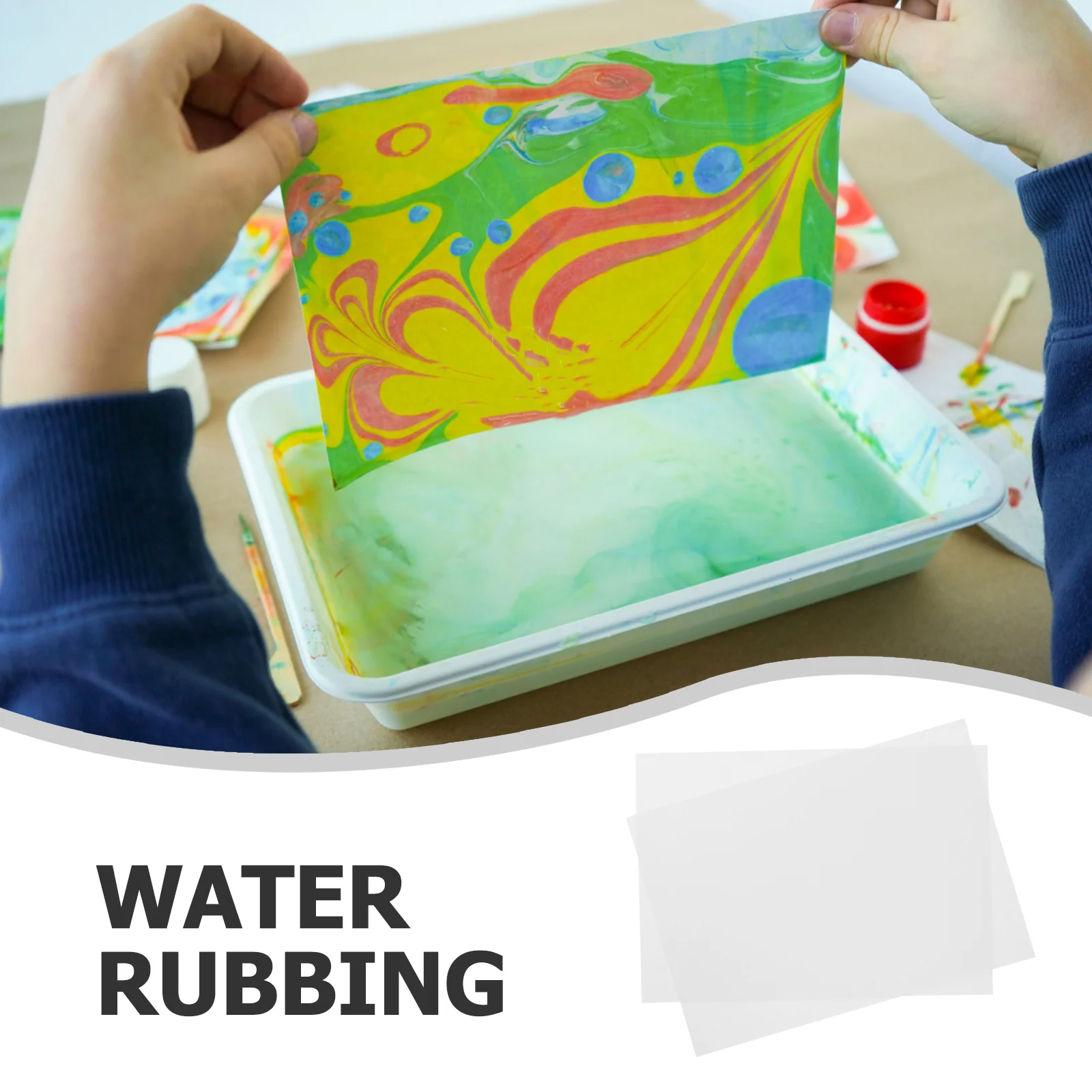 50 hojas de papel de dibujo al agua, mármol para pintar pinturas de mármol de colores, calco para niños pequeños